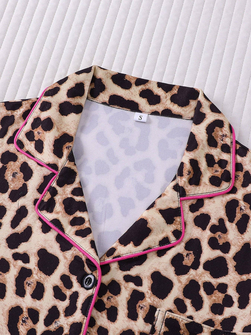 Leopard Print Ruffle Pajama Set