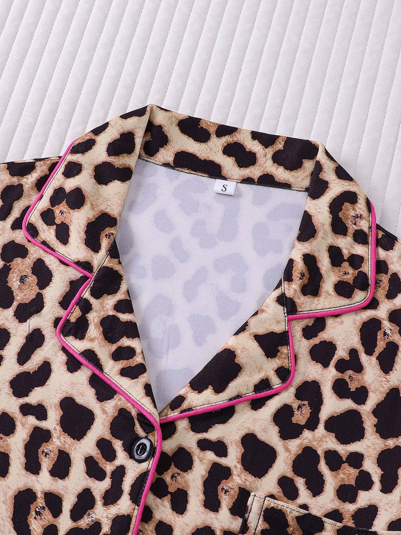 Leopard Print Ruffle Pajama Set