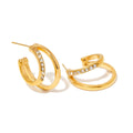 Stole The Show Crystal Double Hoop Earring - WATERPROOF