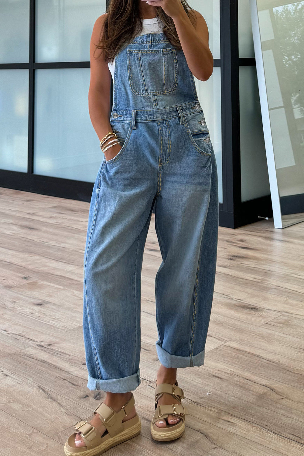 Brooklyn adjustable Buckle Barrel Overalls
