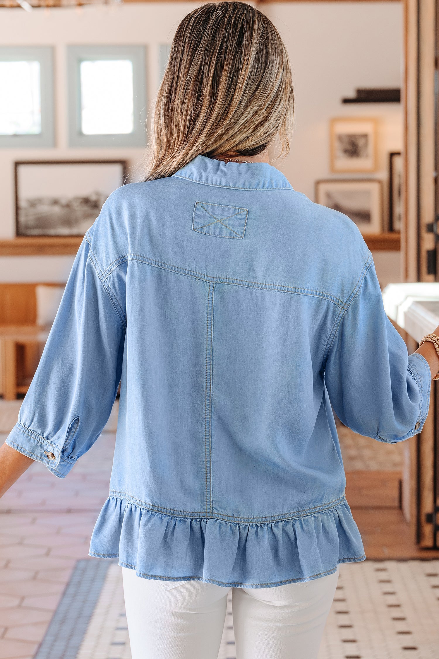 Daphne High Low Chambray Shirt