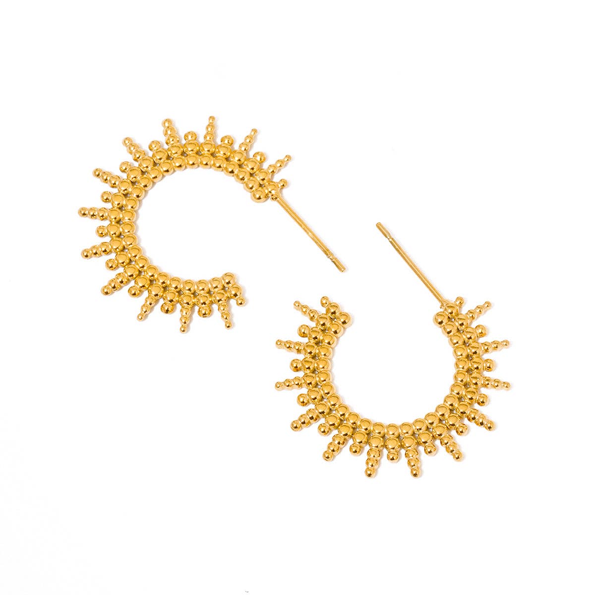 Sunburst Hoop Earring - WATERPROOF: Gold