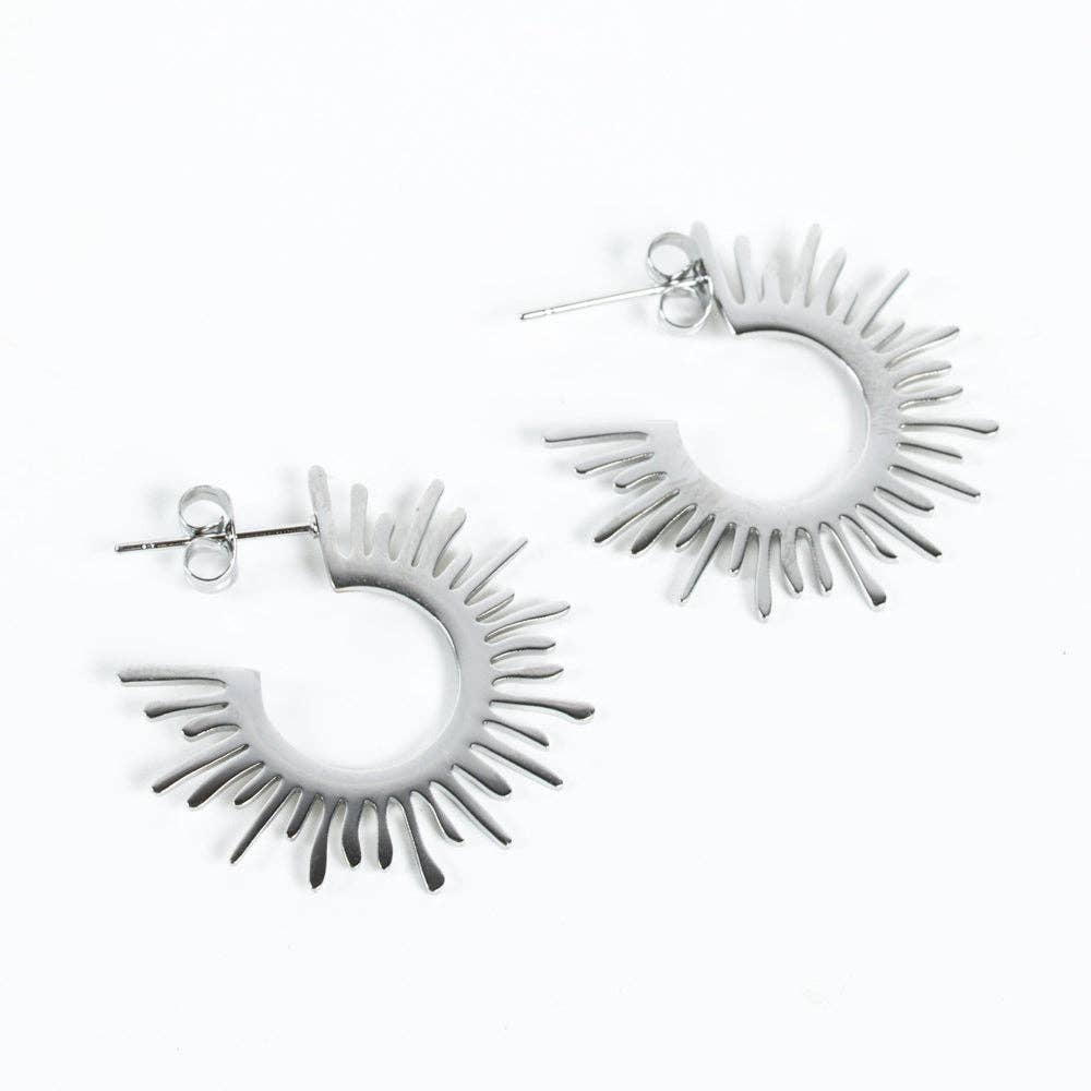 Sunburst Hoop Earring - WATERPROOF: Gold