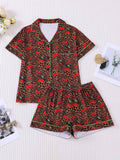 Cherry Animal Print Pajama Set
