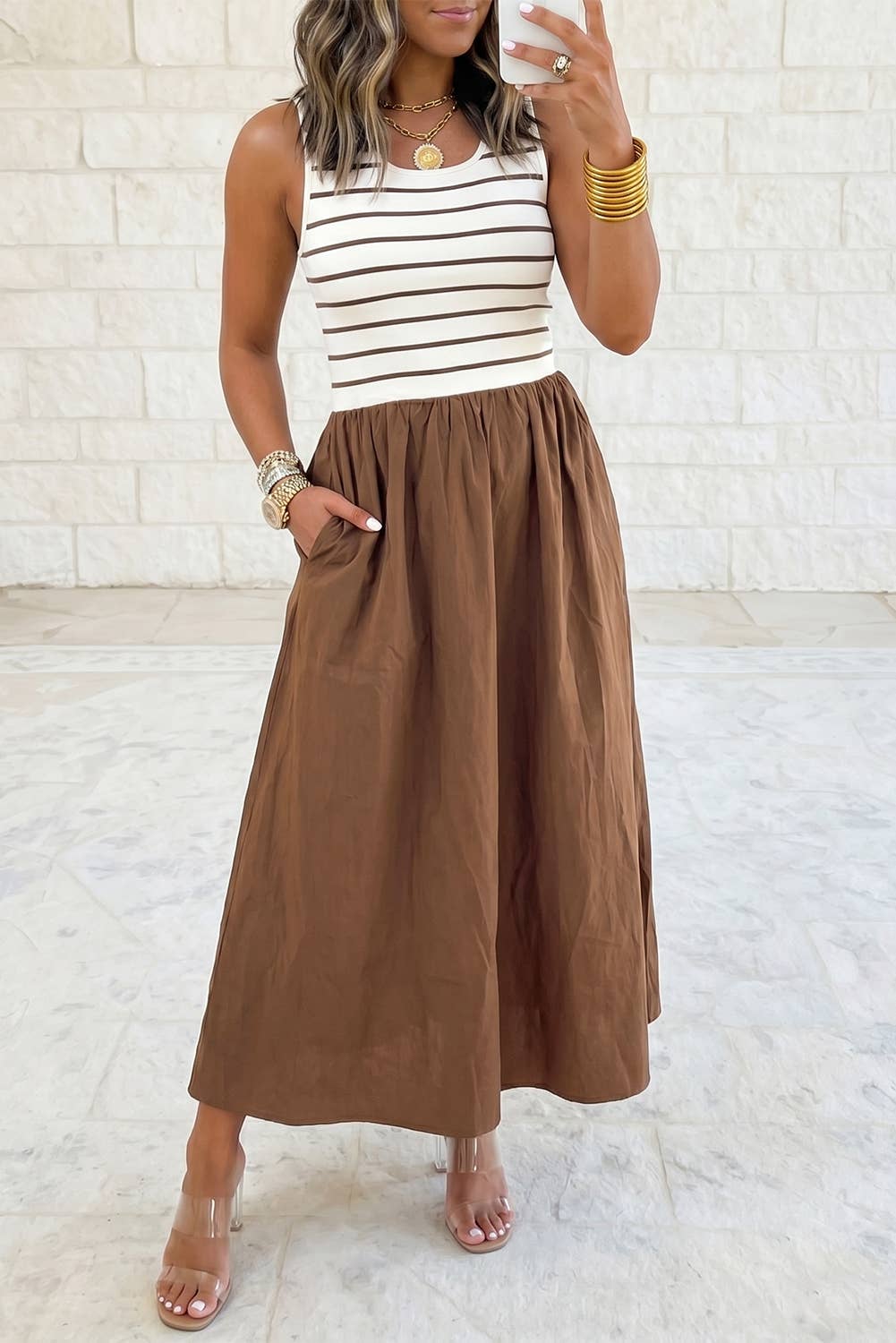Patchwork Maxi Dress M