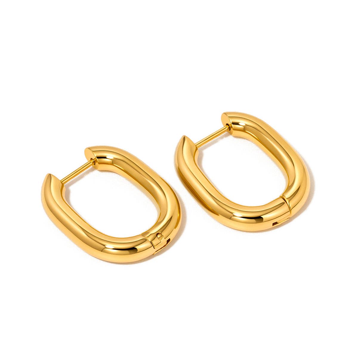 Flirty Fantasy Oval Hoop Earrings - WATERPROOF: Gold