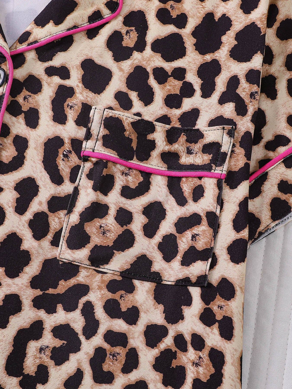 Leopard Print Ruffle Pajama Set